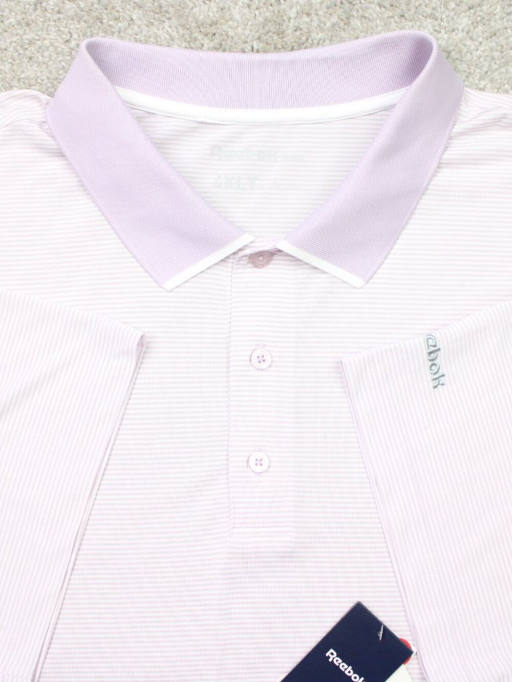 Reebok Golf Polo Shirt NWT Mens 4XLT Tall Purple Speedwick Contrast Collar S/S